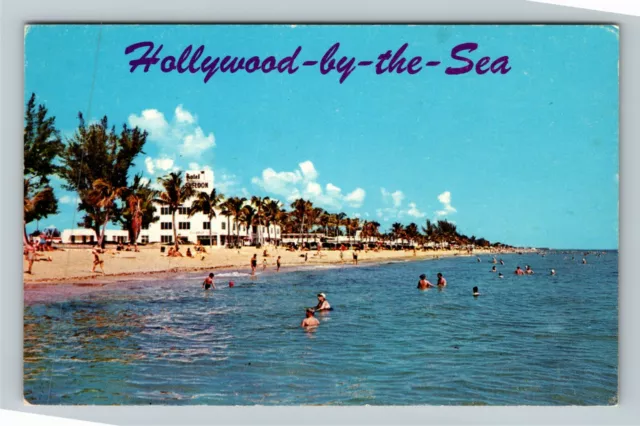 Hollywood-By-The-Sea FL-Florida, Beaches, Vintage Postcard