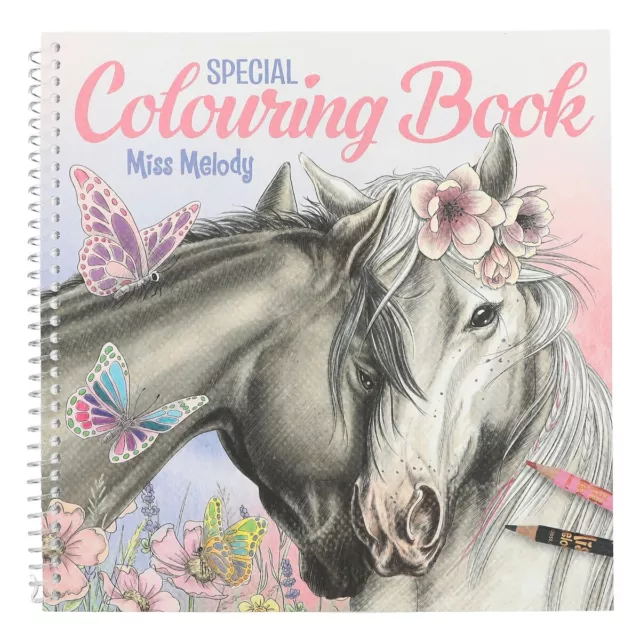 Miss Melody Special Malbuch Pferde Ponys Malbuch für Stifte und Wasserfarben NEU