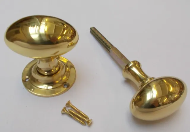 RIM KNOBS -old vintage retro style rim door knobs for rim locks polished brass