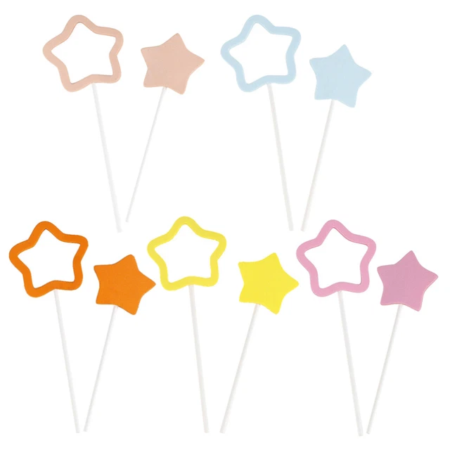 20 piezas Star Cupcake Topper Baby Ducha Topper Cupcake Decoración Topper