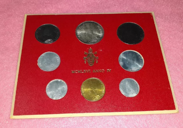 Vaticano Paolo Vi° 1966 Anno Iv Serie Divisionale 8 Valori Con Argento Fdc