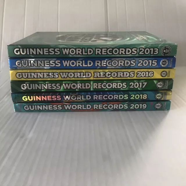 Guinness World Records Set 6 Hardcover 2013, 20l5, 2016, 2017, 2018 & 2019