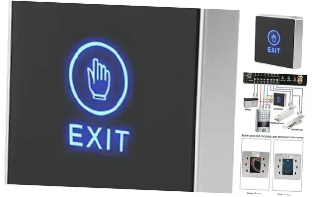 Door Touch Exit Button, LED Light Switch Panel Door Access Control System