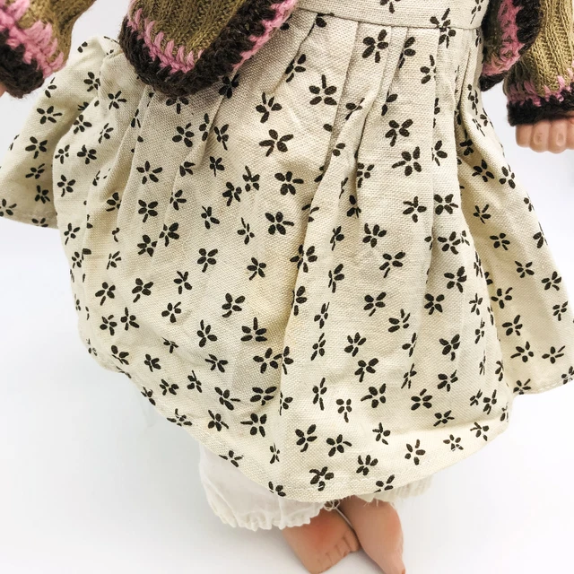Vintage Cloth Doll Porcelain Bisque Sewn Body 16" Grandma Nana Grumpy Babydoll 9