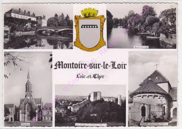 CPSM 41800 MONTOIRE SUR LE LOIRE Multivues 5 vues blason Edt COMBIER ca1955