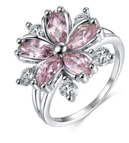 3Ct Marquise Cut Lab Created Sapphire/Diamond Women Ring 14K White Gold Finish