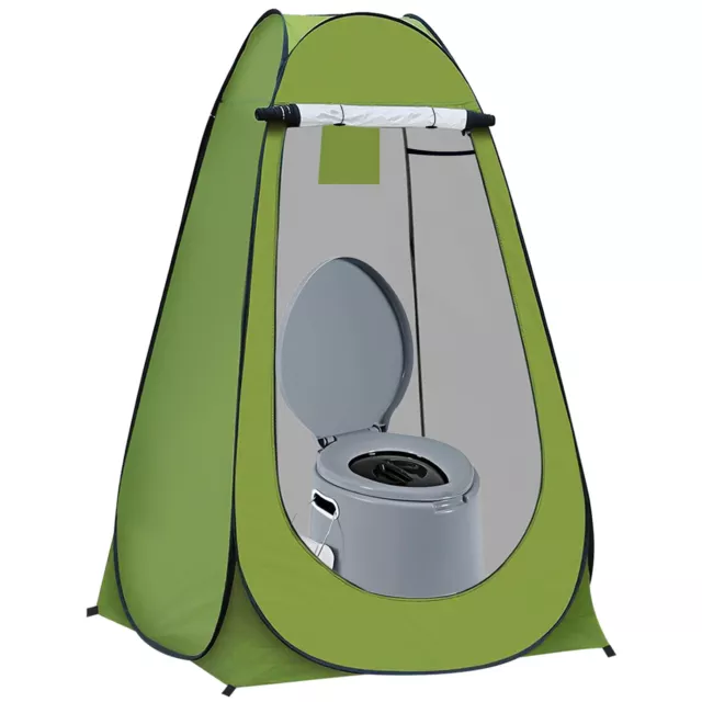 6L Portable Camping Toilet Potty With Pop-Up Privacy Tent Shower Hiking Toilet