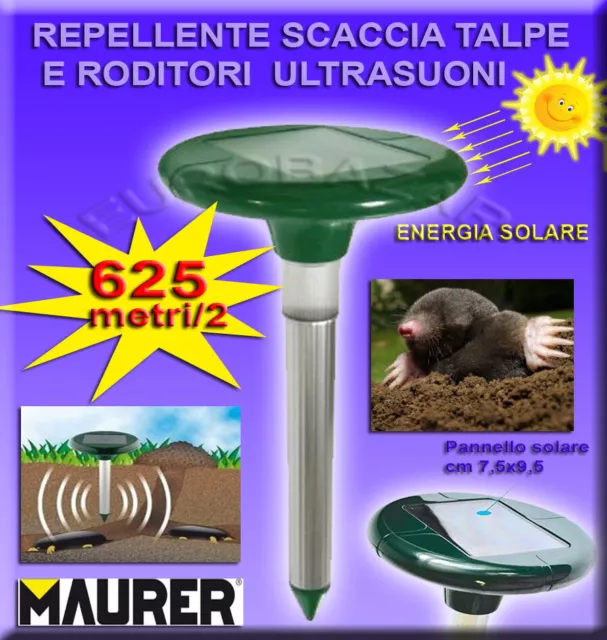 Maurer Scacciatalpe A Ultrasuoni 625 Mq  Scaccia Anti Talpe Repellente Roditori