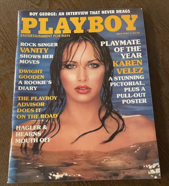 Playboy Magazine May 1985 Karen Velez Vanity Boy George Kathy Shower