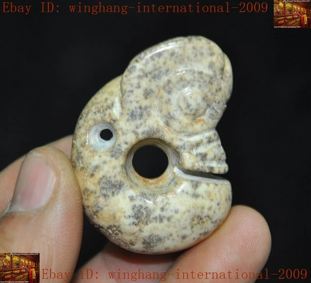 China Hongshan Culture old jade carve Feng Shui Pig dragon statue amulet Pendant