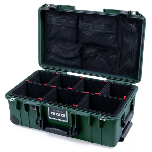 Trekking Green & Black Pelican 1535 air case with Trekpak dividers & mesh org.