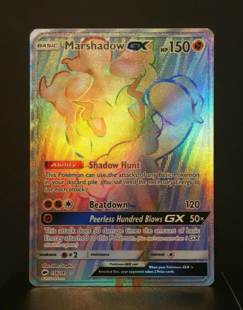 Marshadow Gx Rainbow Full Art | Burning Shadows | Near Mint | english | Pokemon