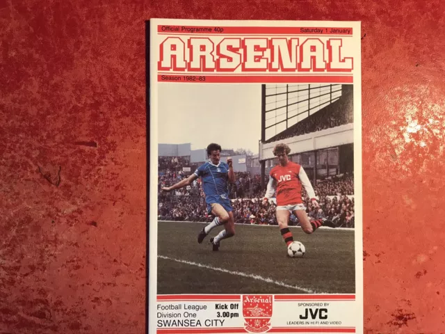 Arsenal v Swansea 1 Jan 1983 Mint Post Free