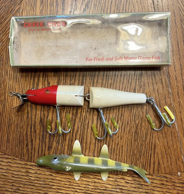 Vintage Creek Chub Pikie Lure with Box & Spearing Decoy 6 Inch Vintage Creek Chub Pikie Lure with Box & Spearing Decoy 6 Inch