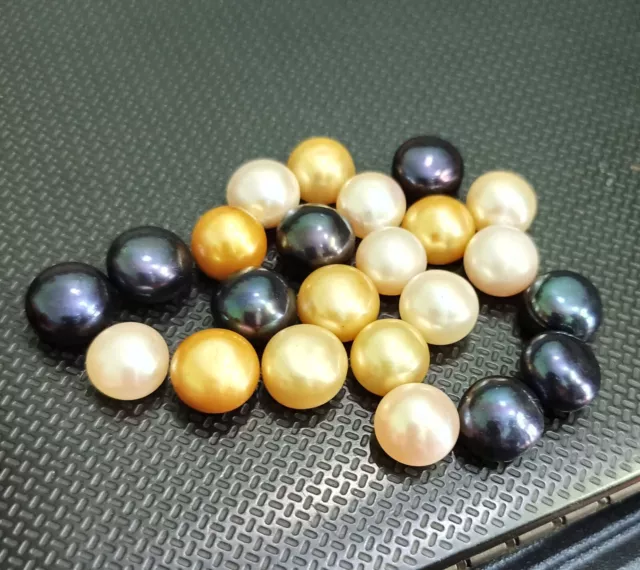 Natural 200 Ct Australian Multi Pearl Loose Gemstone Lot Round Cut EGL Certified