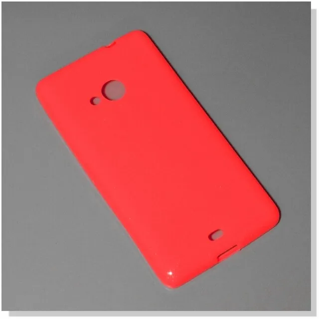 Custodia Silicone Back Case Fluo Cover Glitter Sottile Microsoft Lumia 535 Rossa