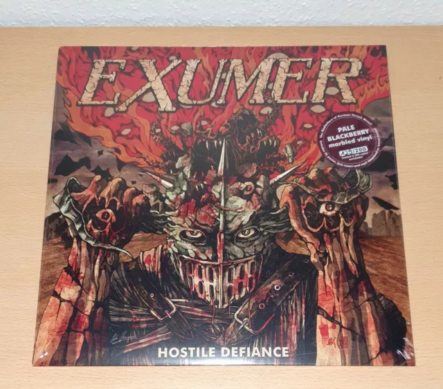 EXUMER - Hostile Defiance LP PALE BLACKBERRY VINYL LTD.200 +NEU+ Sodom Kreator