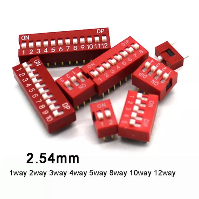 1-12 Way Slide Dip Switch Module 2.54mm DIL SPST PCB Breadboard Switch