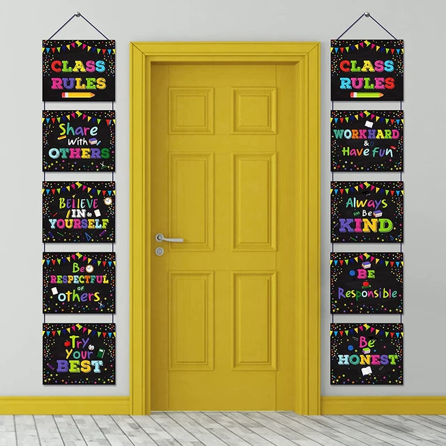 CLASSROOM RULES POSTERS Classroom Bulletin Board Decorations Set for ...