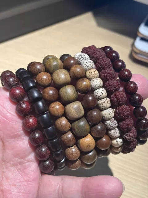 Lot of 8-All kinds of Wooden Prayers Beads Bracelet