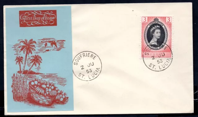 St Lucia - 1953 QE2 Coronation Illustrated First Day Cover