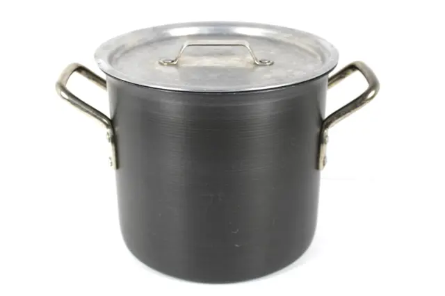 Calphalon Commercial Aluminum Cookware 8 Qt Stock Pot #808 With Lid Anodized USA