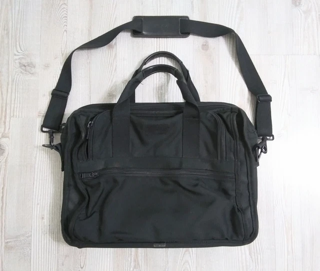 Tumi Messenger Bag Briefcase Black  Nylon Ballistic Crossbody Strap Made in USA