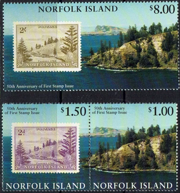 NORFOLK ISLAND 1997 50th ANNIVERSARY OF FIRST STAMP ISSUE SET SG# 644-6 MNH