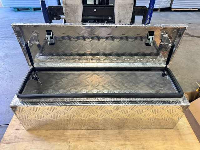 ALUMINIUM TOOLBOX TOP Open Rectangular UTE TRUCK TRAILER Tool Box 950 x ...