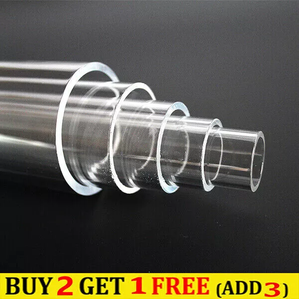 500mm Clear Acrylic Plastic Lucite Tube Straight Pipe Wall 1-3mm OD 10-25mm