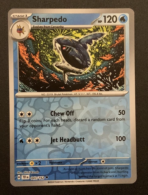 SHARPEDO - 043/162 - Reverse Holo Uncommon - SV5: Temporal Forces ...