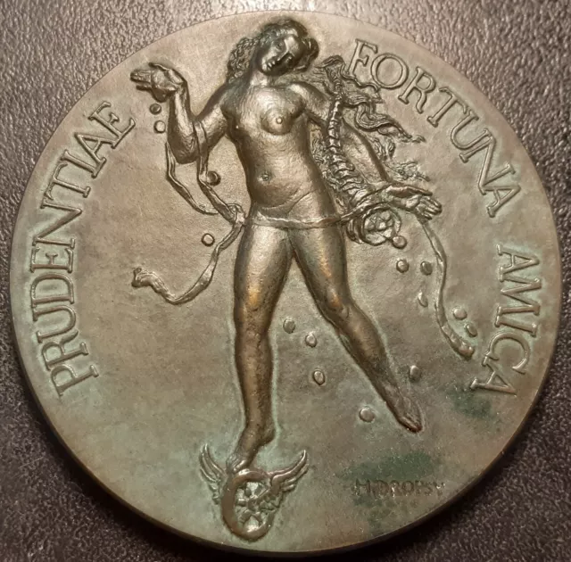 Medaille Prudentiae Fortuna Amica Par H.Douglas Mit Sa Ovp! 1959