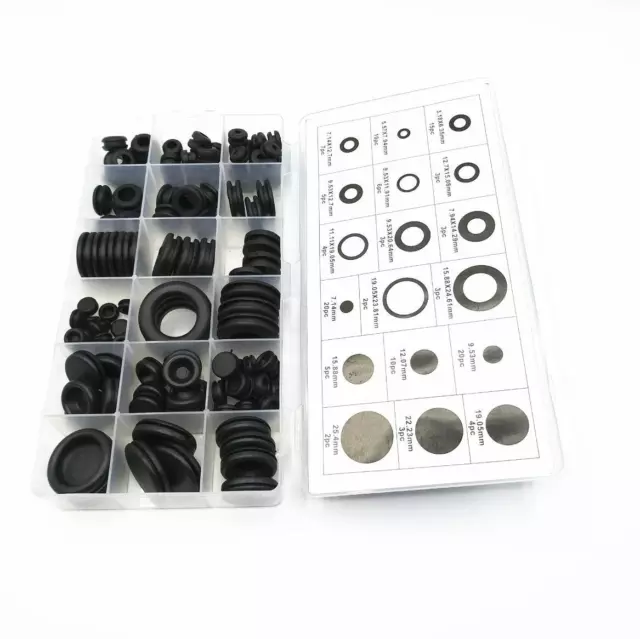 125pcs Sealing Rubber Cables Grommet Electrical Plugs Conductor Gasket Ring