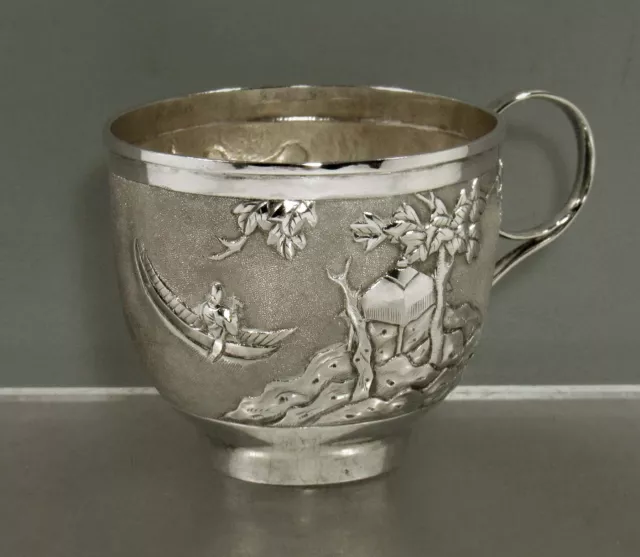 Chinese Export Silver Tea Cup     c1890 SIGNED 2