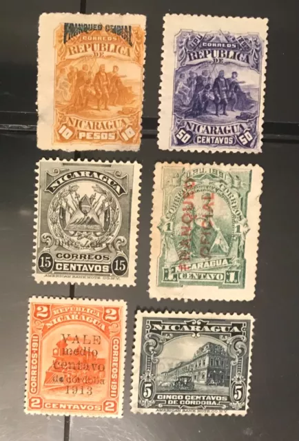 NICARAGUA postage stamps lot of 6 early different