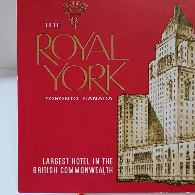 Vintage Postcard THE NEW ROYAL YORK HOTEL TORONTO Canada British Commonwealth 3