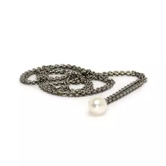 Fashion TROLLBEADS Necklace D Silver Pure with Pearl 43 5/16in TAGFA-00024