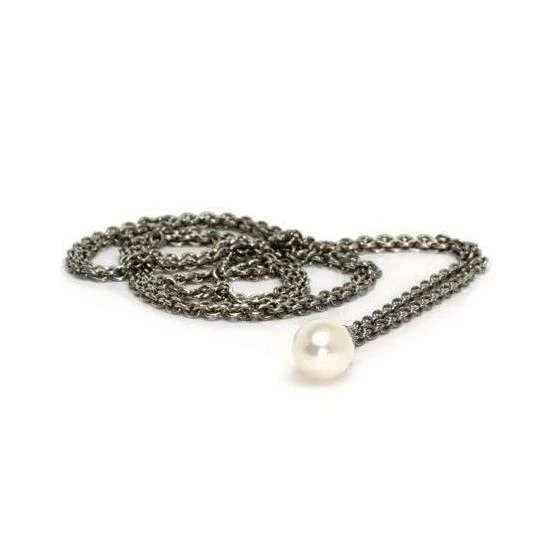 Fashion TROLLBEADS Necklace D Silver Pure with Pearl 43 5/16in TAGFA-00024
