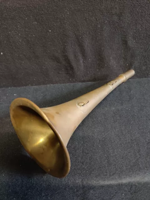 Ancien Cor De Chasse Trompe Trompette D'appel 37cm