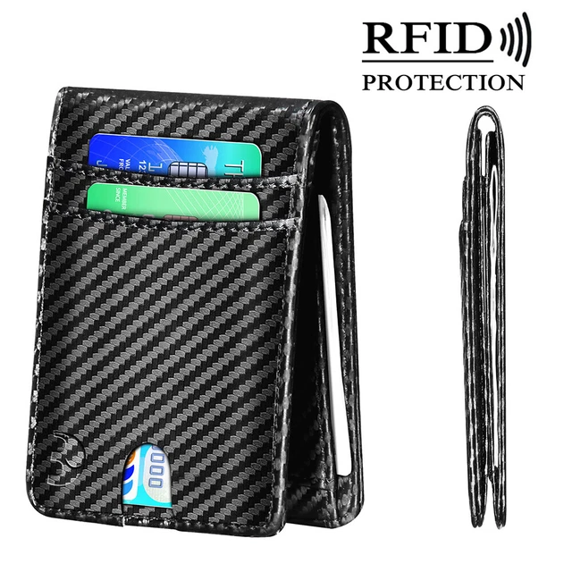 RFID Blocking Wallet for Men Slim Leather Bifold Front Pocket Credit Card Holder