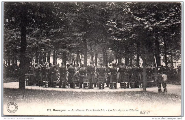 18 BOURGES - la musique militaire au jardin de l'archeveche