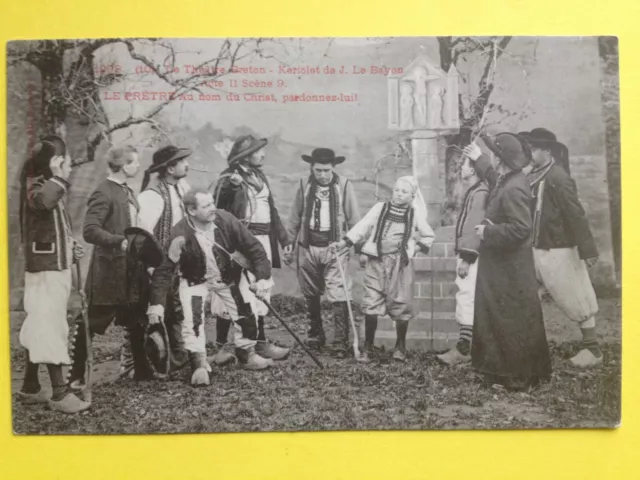cpa FRANCE BREIZH Le Théatre Breton KERIOLET by J. Le BAYON