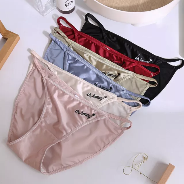 1/5 Pack Lot Womens Satin Silky Panties Underwear Sheer See