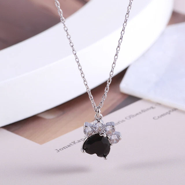 Kate Spade Shining Bear Claw Loving Heart Zircon Shaped Necklace With Pouch