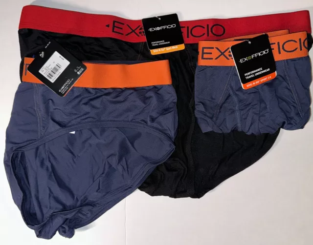 ExOfficio Give-N-Go 2.0 Sport Mesh 3 Boxer Briefs - Black/Black 