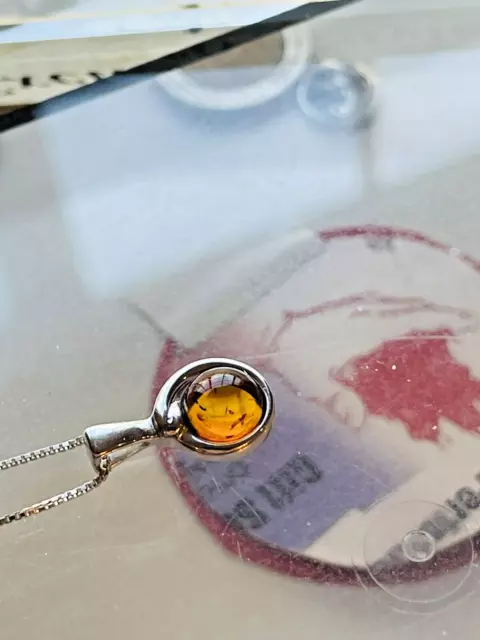 100% Genuine Baltic Amber Round Shape Pendant Butterscoth Egg Yolk Polish