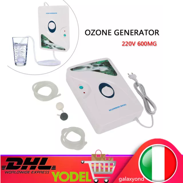 Generatore di ozono ozonizzatore purificatore verdure ad acqua aria 600mg/h 8W