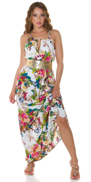 Abito Donna Elegante da Cerimonia Lungo Sexy Vestito da Sera Vestitino per S M 7