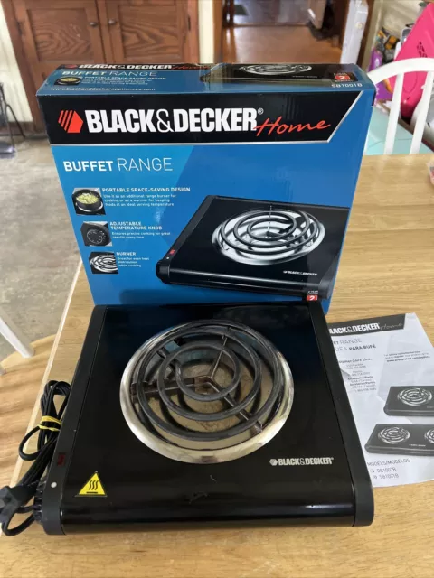 Black and Decker Buffet Range Single Burner Black Model SB1001B NEW in Box