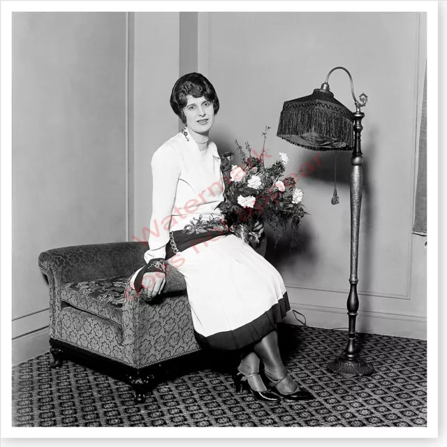 Foursquare Church Aimee Semple McPherson Seated With Flowers Silver Halide Photo